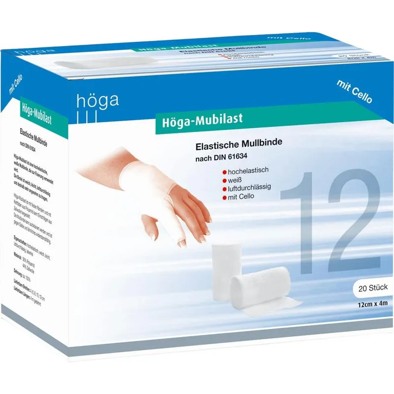 Höga-Pharm HÖGA MUBILAST Fixierbinde 12 cmx4 m m.Cellophan 1 St Binden – Produktbild 1 von 1