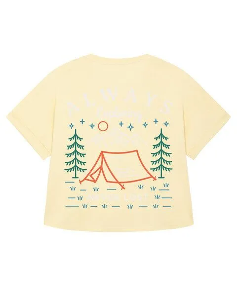 watapparel watapparel Oversize T-Shirt Frauen Always exploring never lost, Butter, – Produktbild 2 von 2