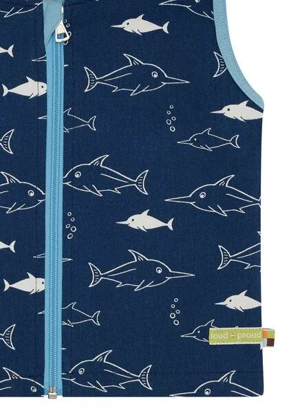 loud + proud loud + proud Babys & Kinder Outdoorweste, GOTS-zertifiziert, Ultramarine(blau), – Produktbild 3 von 4