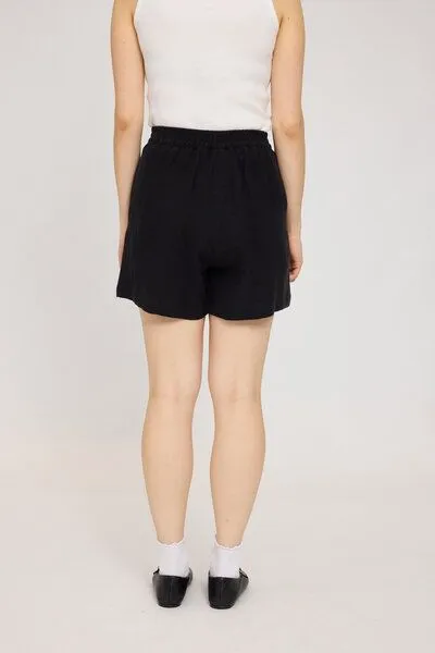Mazine Mazine Leinen Shorts, Schwarz, – Produktbild 2 von 4