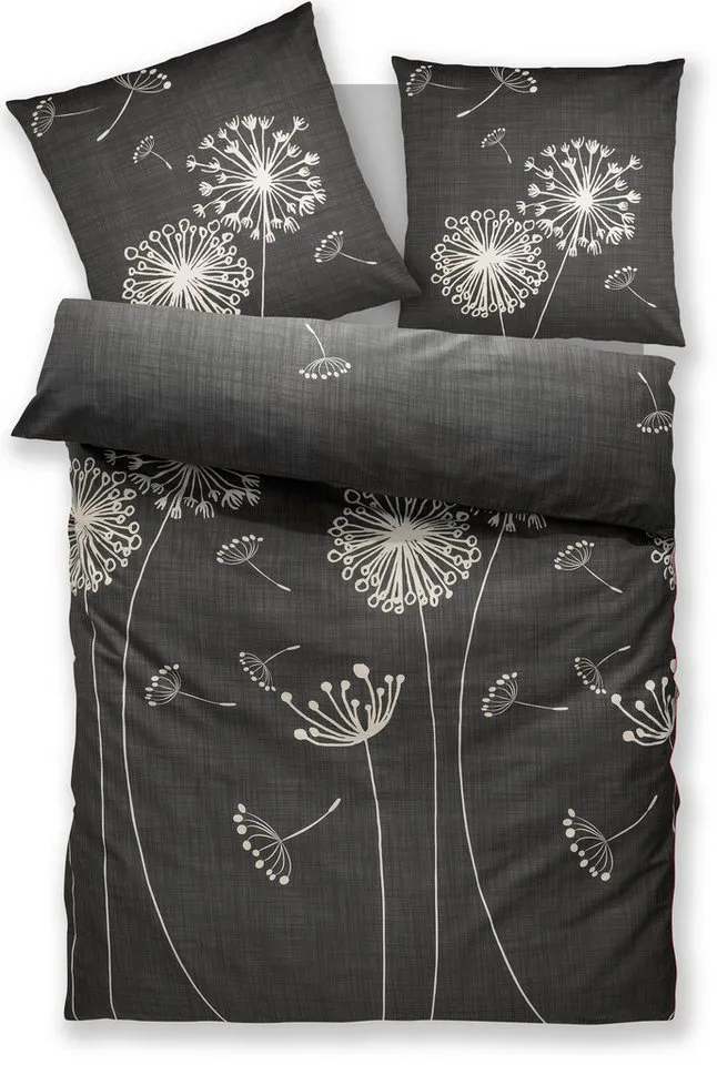OTTO home Bettwäsche SOUCY in vier Qualitäten erhältlich, Leinenstruktur, Satin, 2 teilig, 100% Baumwolle, auch PREMIUM Qualitäten Renforcé-Tencel & Satin TC300, Grau, – Produktbild 3 von 8