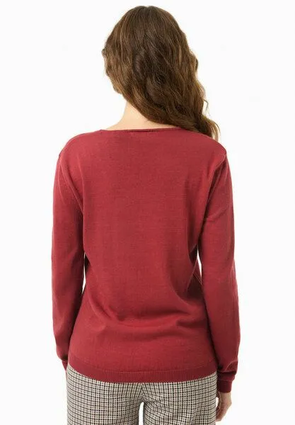ORGANICATION ORGANICATION Strickpullover aus Bio-Baumwolle, Merlot, – Produktbild 4 von 4