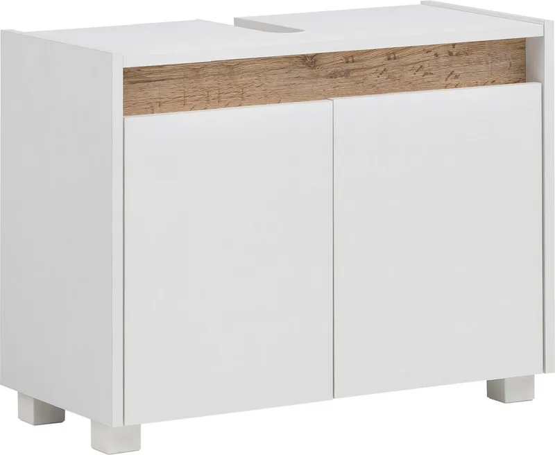 Schildmeyer Waschbeckenunterschrank Cosmo, Waschbeckenunterschrank, Made in Germany, B: 80 cm Solide Verarbeitung - Dieses Produkt ist in Deutschland gefertigt, Weiß, – Produktbild 2 von 3
