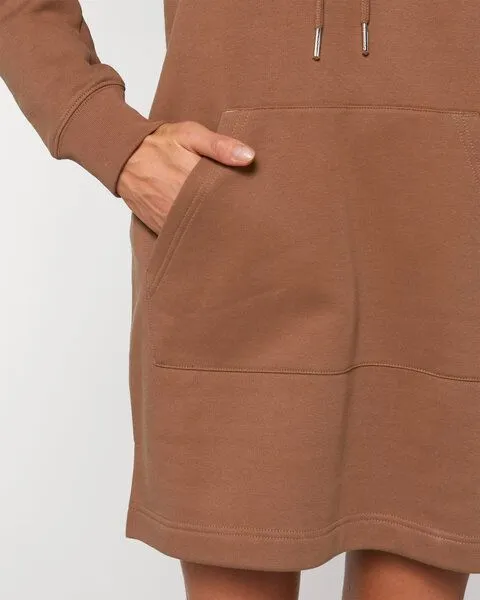 Human Family Human Family Langärmeliges Bio Damen Sweatshirt-Kleid mit Kapuze "Select - HF", Caramel (braun), – Produktbild 3 von 3