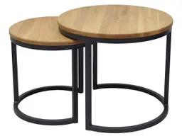 2er-Set Beistelltisch 'Bente', Wildeiche – Produktbild 1 von 1