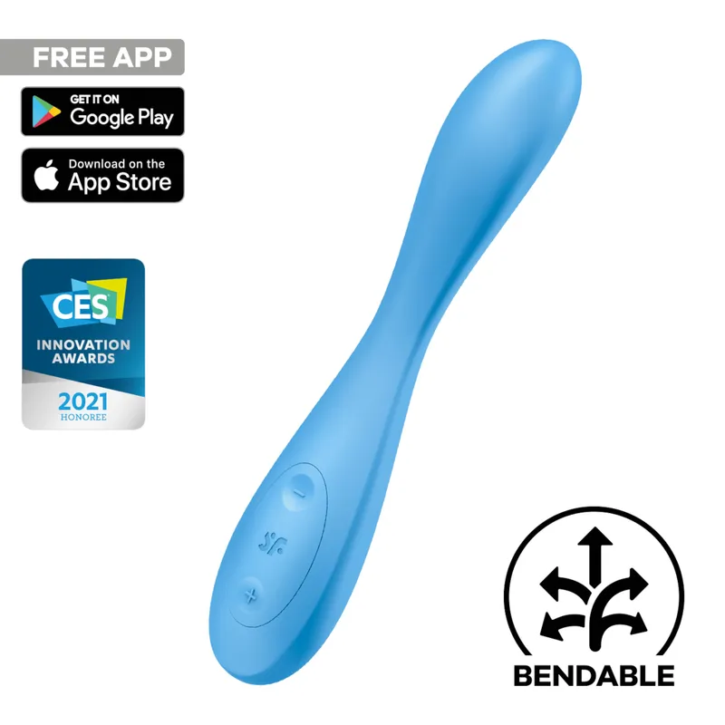 Satisfyer Satisfyer G-Spot Flex 4 Connect App, 23 cm, Hellblau, – Produktbild 1 von 1