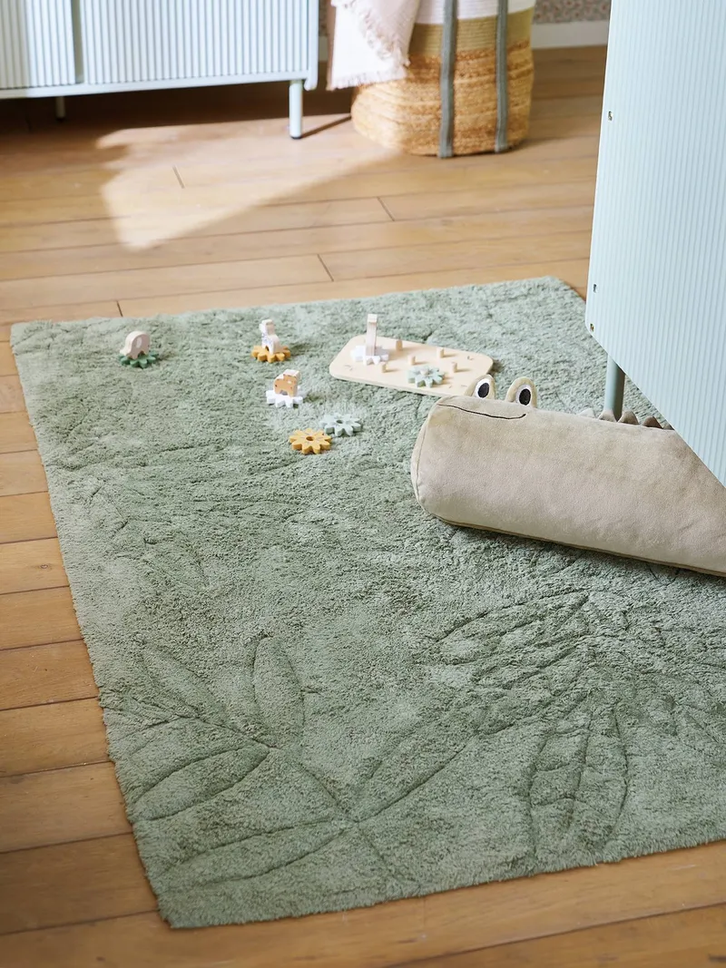 Vertbaudet Teppich SAUVAGE rutschfest Kinderzimmer, Grün, – Produktbild 1 von 4