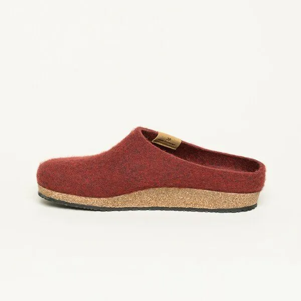 Stegmann Stegmann Filzpantoffel 208 aus 100% Merino-Wolle für Damen & Herren, Dunkelrot, – Produktbild 3 von 4
