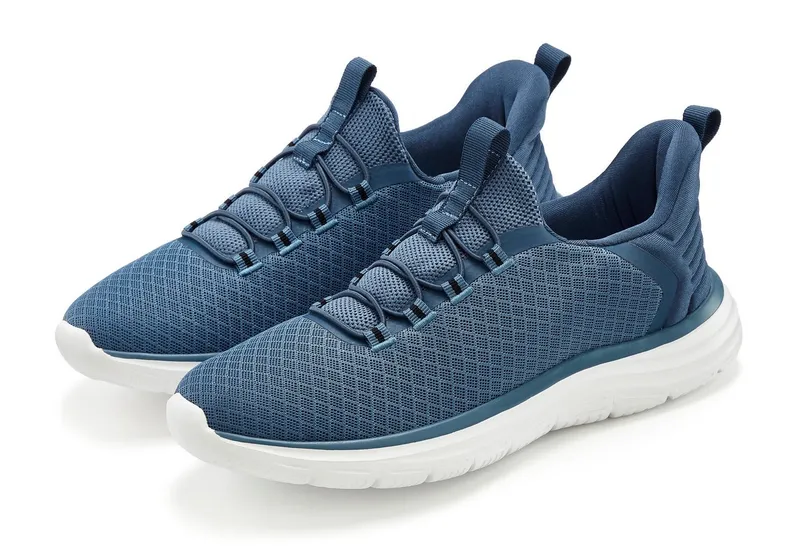 John Devin John Devin Halbschuhe, Freizeitschuhe, Turnschuh, Slip-On-Sneaker Sneaker mit elastischen Bändern für schnelles Reinschlüpfen, Unisex VEGAN, Blau, – Produktbild 2 von 5