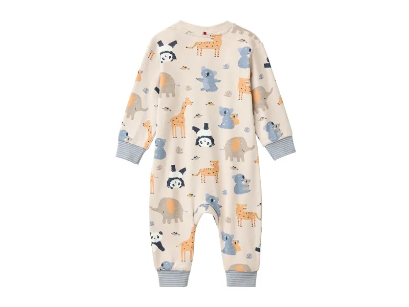 People Wear Organic People Wear Organic Langarm-Overall Zoo sand Gr. 74/80, Mehrfarbig, – Produktbild 2 von 2