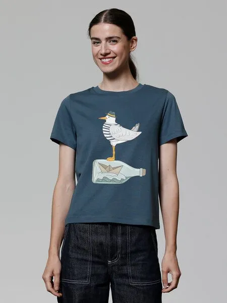 watapparel watapparel T-Shirt Frauen Möwe mit Hut, Stargazer, – Produktbild 2 von 3