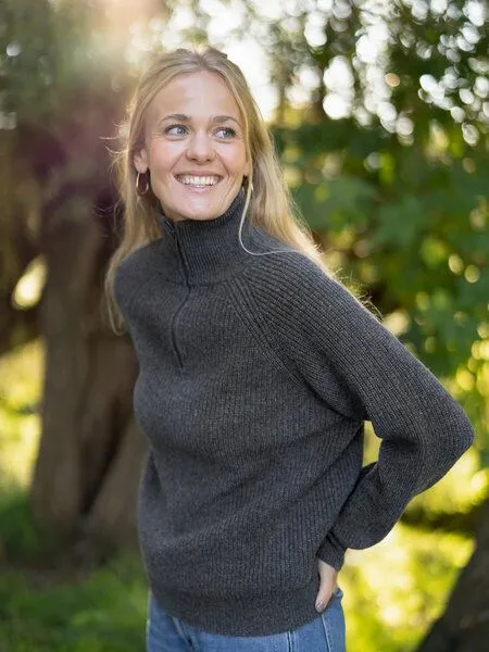 FUXBAU FUXBAU Frauen Merino Troyer, Anthrazit, – Produktbild 4 von 4