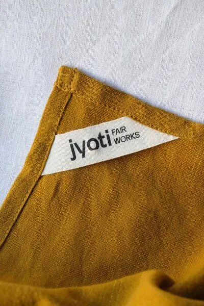 Jyoti - Fair Works Jyoti - Fair Works Baumwoll Bandana Dupatti, Senfgelb, – Produktbild 3 von 4