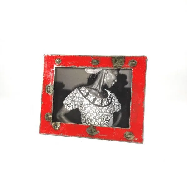 Moogoo Creative Africa Moogoo Creative Africa Bilderrahmen 13x18 cm aus recycelten Ölfässern Industrial Design Upcycling, Rot, – Produktbild 4 von 4