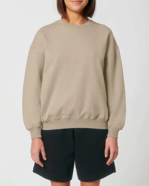 YTWOO YTWOO Oversized Sweatshirt aus reiner Bio-Baumwolle, Dry Handfeel, Beige, – Produktbild 3 von 4