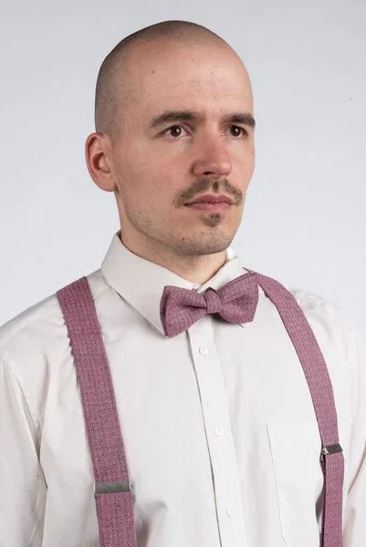 klYmp klYmp Hosenträger + Fliege Leinen Vegan, Mauve, – Produktbild 3 von 4