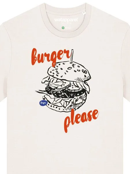 watapparel watapparel T-Shirt Unisex Burger please, Off white, – Produktbild 3 von 4