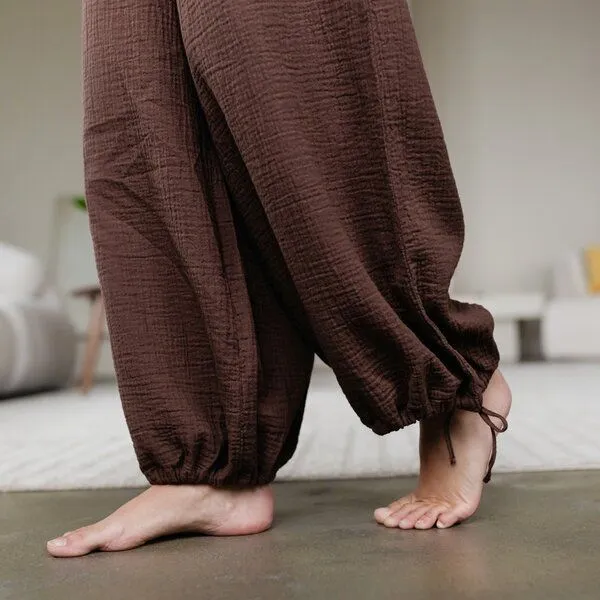 NORDLICHT NORDLICHT Musselin Ballon Hose Lys aus 100% Bio-Baumwolle, Braun, – Produktbild 4 von 4