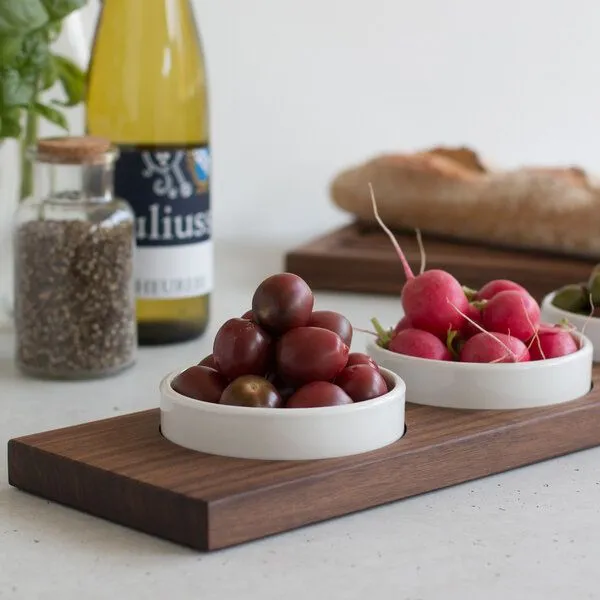 klotzaufklotz klotzaufklotz Servierschalen mit Holztablett, Weiß, – Produktbild 4 von 8