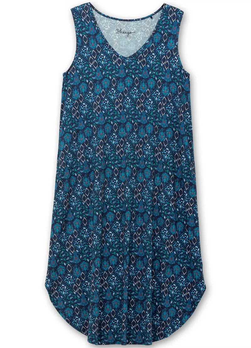 sheego Jerseykleid, Marine-gemustert, – Produktbild 1 von 2