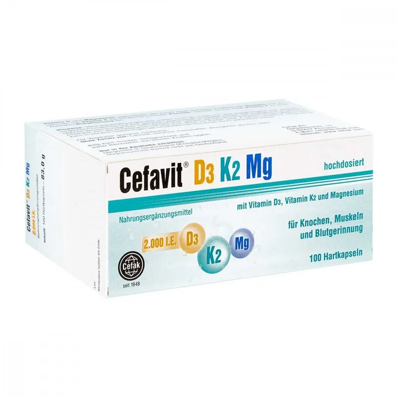 Cefavit Cefavit D3 K2 Mg 2.000 I.E. Hartkapseln – Produktbild 1 von 1