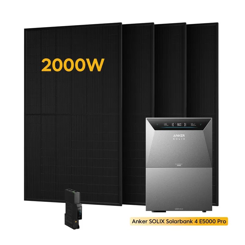Anker Anker SOLIX Solarbank 4 E5000 Pro, mit 4 x 500 Bifaziale Solarmodule, by Powerness - 10kWh / Pre-Sale Special: Gratis Smart Meter Gen 2 / Standardversand – Produktbild 1 von 2