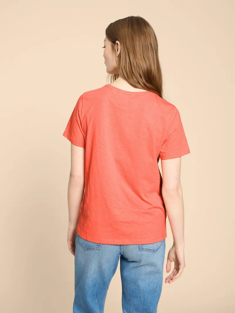 White Stuff Abbie T-Shirt - 44, Leuchtend orange, – Produktbild 4 von 4