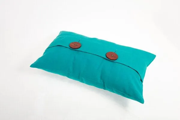 HängemattenGlück HängemattenGlück Sofakissen / Dekokissen aus reiner Bio Baumwolle (Bezug und Füllung) 50x30cm viele Farben, Türkis (blau), – Produktbild 3 von 4