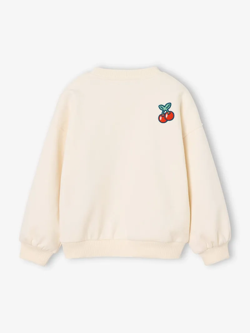 Vertbaudet Vertbaudet Sweatshirt Mädchen mit Applikationen, Wollweiß, – Produktbild 4 von 4
