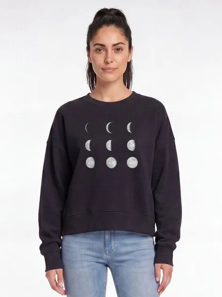 watapparel watapparel Sweatshirt Frauen Moonphases, Black, – Produktbild 2 von 2