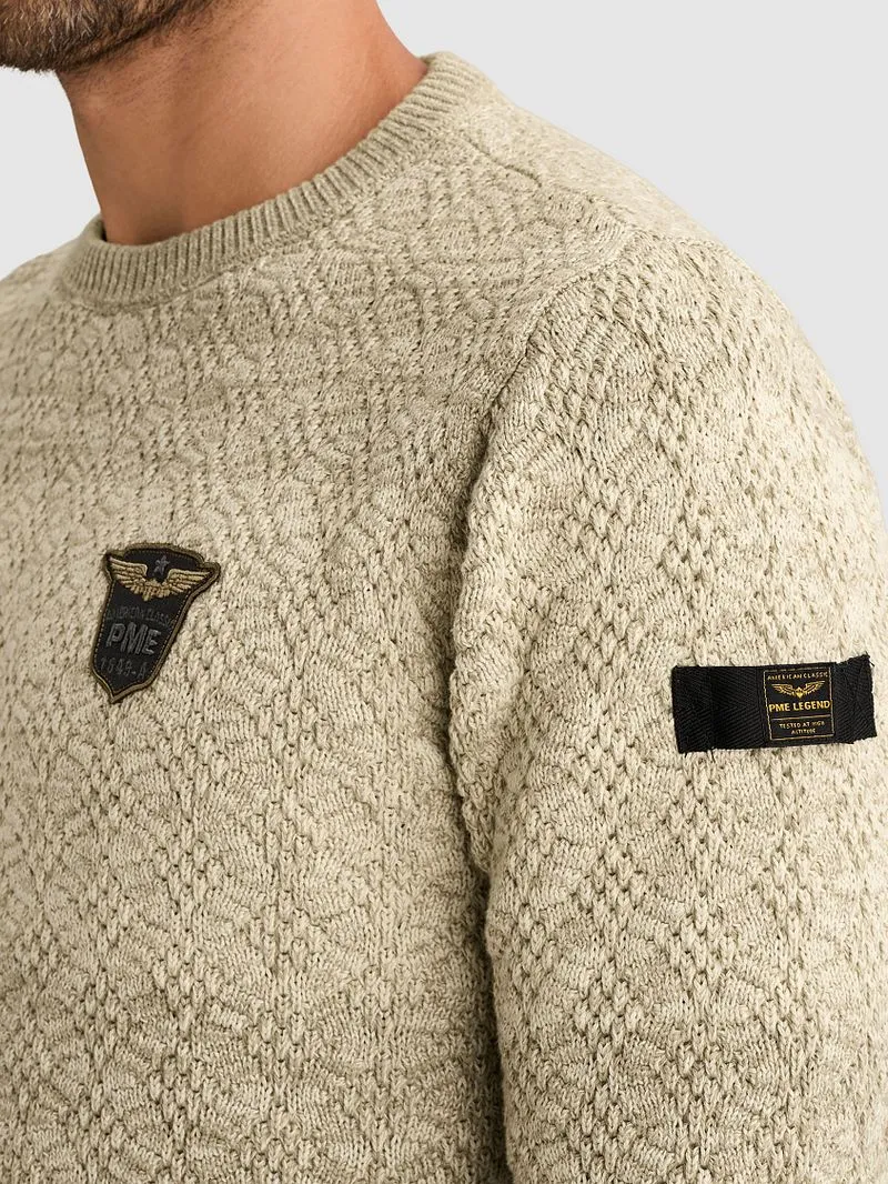 PME Legend PME Legend Streifenpullover Rundhals Beige - Größe XXL, Beige, – Produktbild 4 von 5