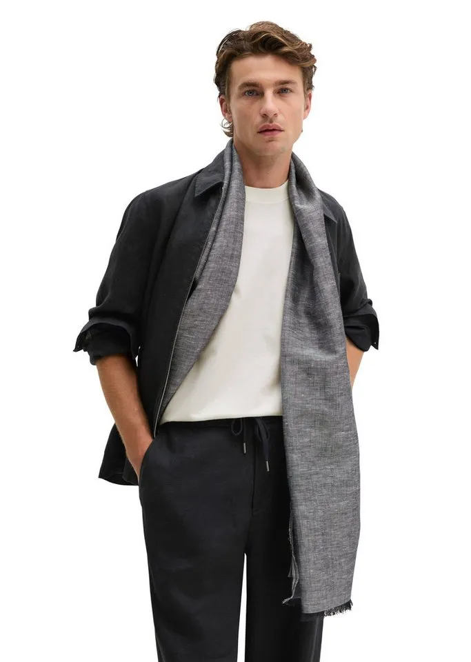Marc O'Polo Marc O'Polo Schal aus Leinen und Bio-Baumwolle, Schwarz, – Produktbild 3 von 5