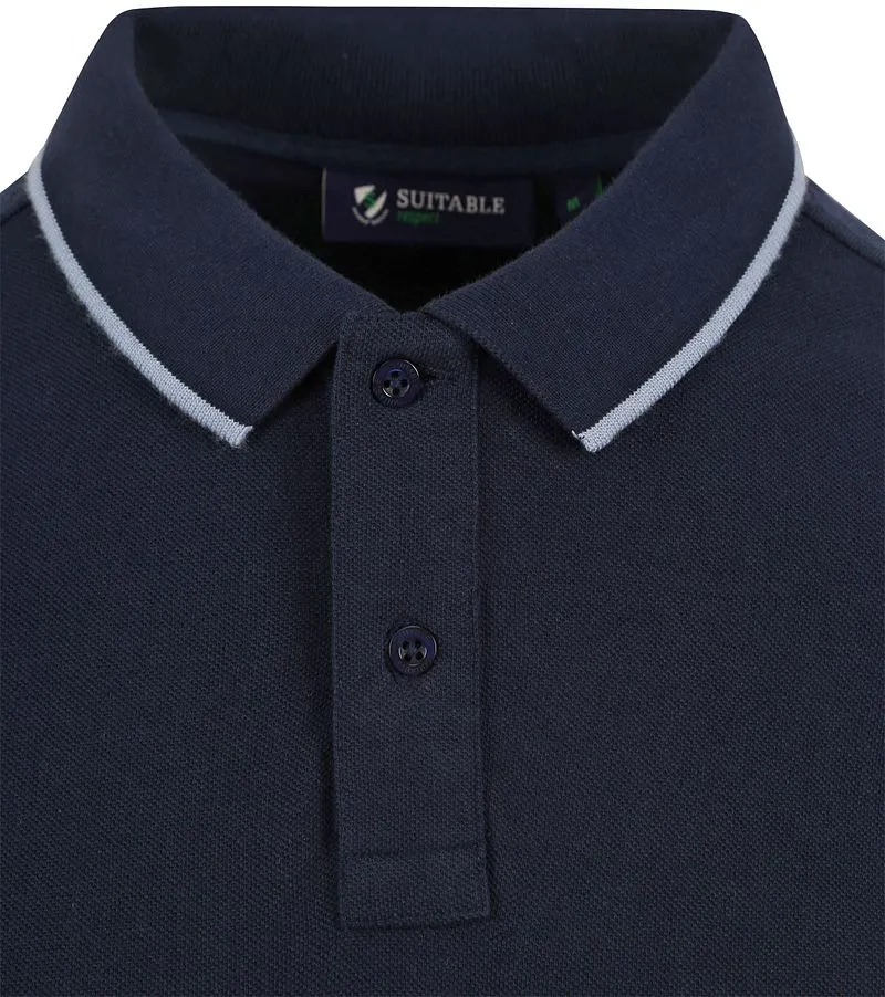 Suitable Suitable Respect Poloshirt Tip Ferry Navy - Größe M, Dunkelblau, – Produktbild 3 von 5