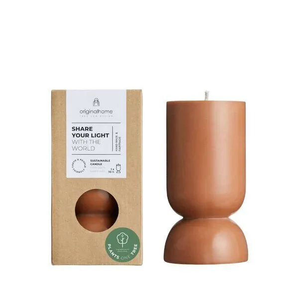 Originalhome Originalhome Nachhaltiges Kerzengeschenk: Handgegossene vegane Designkerze - Organic S,, Cognac, – Produktbild 1 von 2