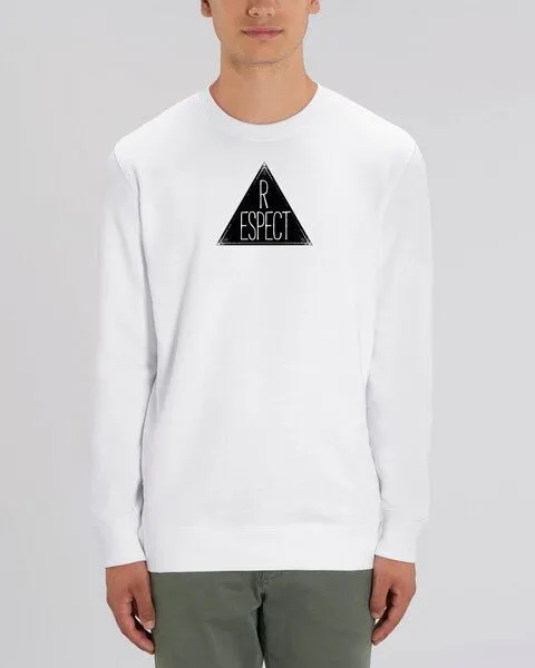 Human Family Human Family Bio Unisex Rundhals-Sweatshirt - "Switch - Respect" in weiß – Produktbild 2 von 4