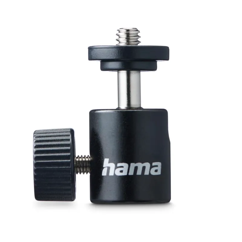 Hama Hama Kugelkopf für Stative, 38 mm Höhe, für 1/4" Gewinde, Ø 20 mm, Schwarz, – Produktbild 1 von 5