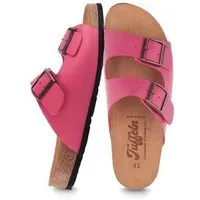 Tuffeln Tuffeln Leder-Pantoletten Norderney mit anatomischem Kork-Fußbett Zweischnaller-Sandalen, Fuchsia, – Produktbild 1 von 1
