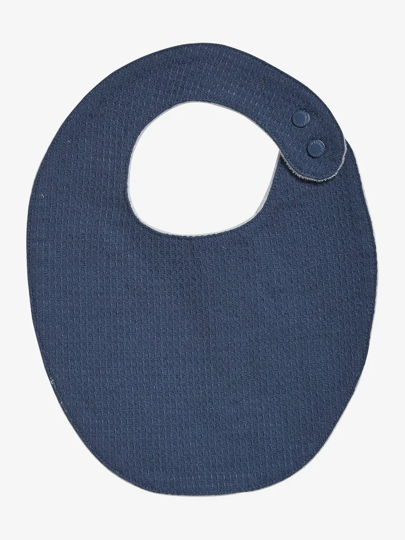 Vertbaudet 2er-Pack Baby Lätzchen aus Musselin/Waffelpikee, Blau indien blume, – Produktbild 2 von 3