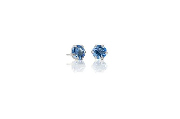 pakilia pakilia Silber Ohrstecker Steinchen Fair-Trade und handmade, Hellblau, – Produktbild 2 von 4