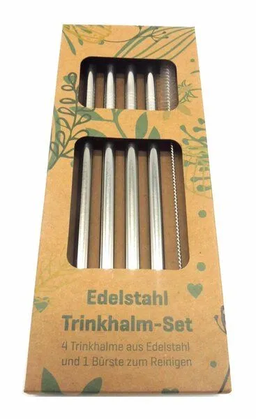 Cameleon Pack Cameleon Pack 4 Stück-Set Trinkhalme aus Edelstahl mit Reinigungsbürste – Produktbild 2 von 4