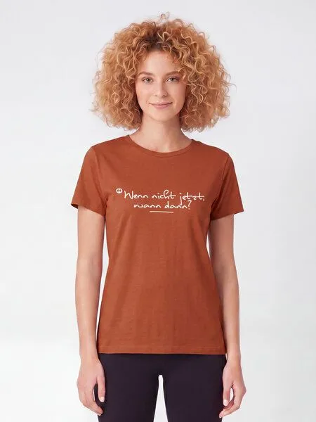 watapparel watapparel T-Shirt Frauen Wenn nicht jetzt wann dann, Heritage brown, – Produktbild 3 von 3