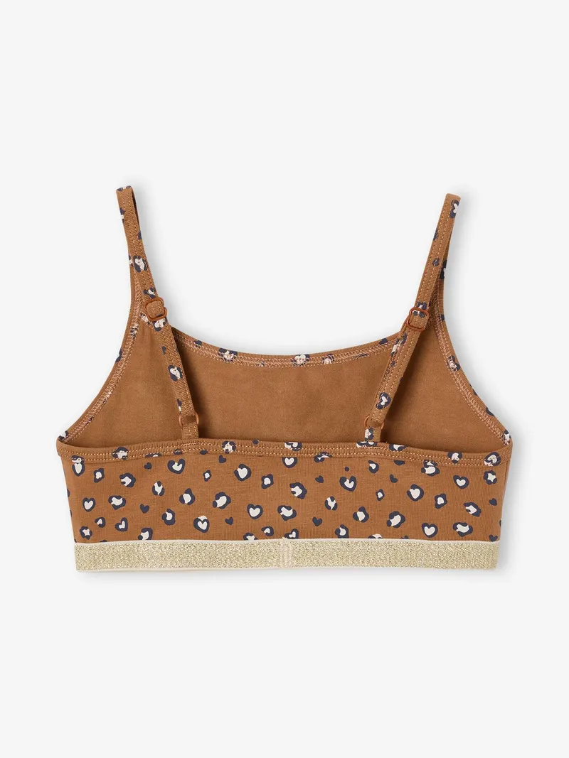 Vertbaudet 2er-Pack Mädchen Bustiers mit Leo-Print, Beige, – Produktbild 3 von 3
