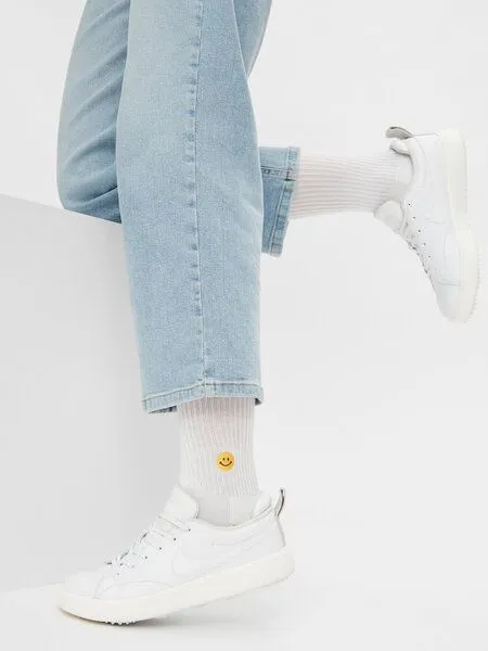 Natural Vibes Natural Vibes Crew Socken Bio GOTS | Tennissocken | Lucky Socken | Smiley Socken | Herren Damen Socken, Gelb, – Produktbild 2 von 3