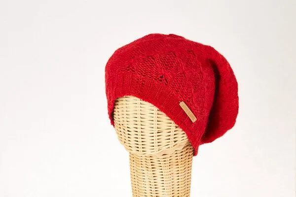 short'n'pietz short'n'pietz Schurwollmütze mit Rautenmuster, Rot, – Produktbild 1 von 1