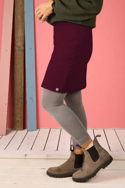 La Gitana La Gitana Rock „Sille“ aus Bio-Baumwolle – Damenrock Sweat elastisch, nachhaltig & fair, Bordeaux, – Produktbild 3 von 4