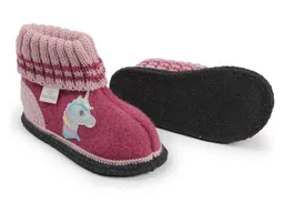 HANS NATUR Kinder Hausschuhe Hüttenschuhe Einhorn himbeere-rosa Gr. 29 – Produktbild 1 von 1