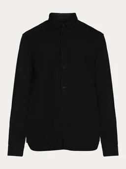KnowledgeCotton Apparel KnowledgeCotton Apparel Herren vegan Hemd Oxford Harald Small Owl Black Jet – Produktbild 1 von 1