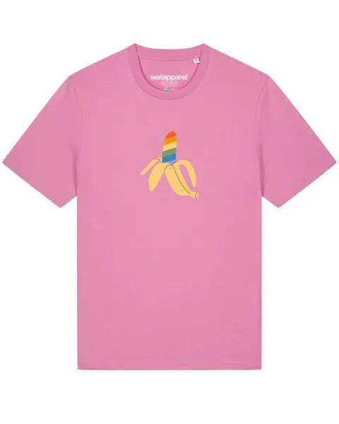 watapparel watapparel T-Shirt Unisex Rainbow Banana, Bubble pink, – Produktbild 1 von 3