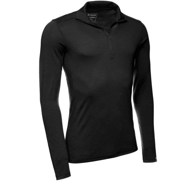 Kaipara - Merino Sportswear Kaipara - Merino Sportswear Merino Zip-Neck Slimfit 200 Herren, Schwarz, – Produktbild 2 von 2