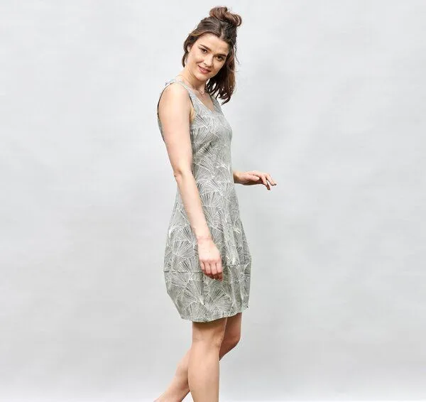 CON_STANT CON_STANT Ballonkleid ohne Arm 95% Baumwolle (kbA), Ginkgo stone, – Produktbild 2 von 3
